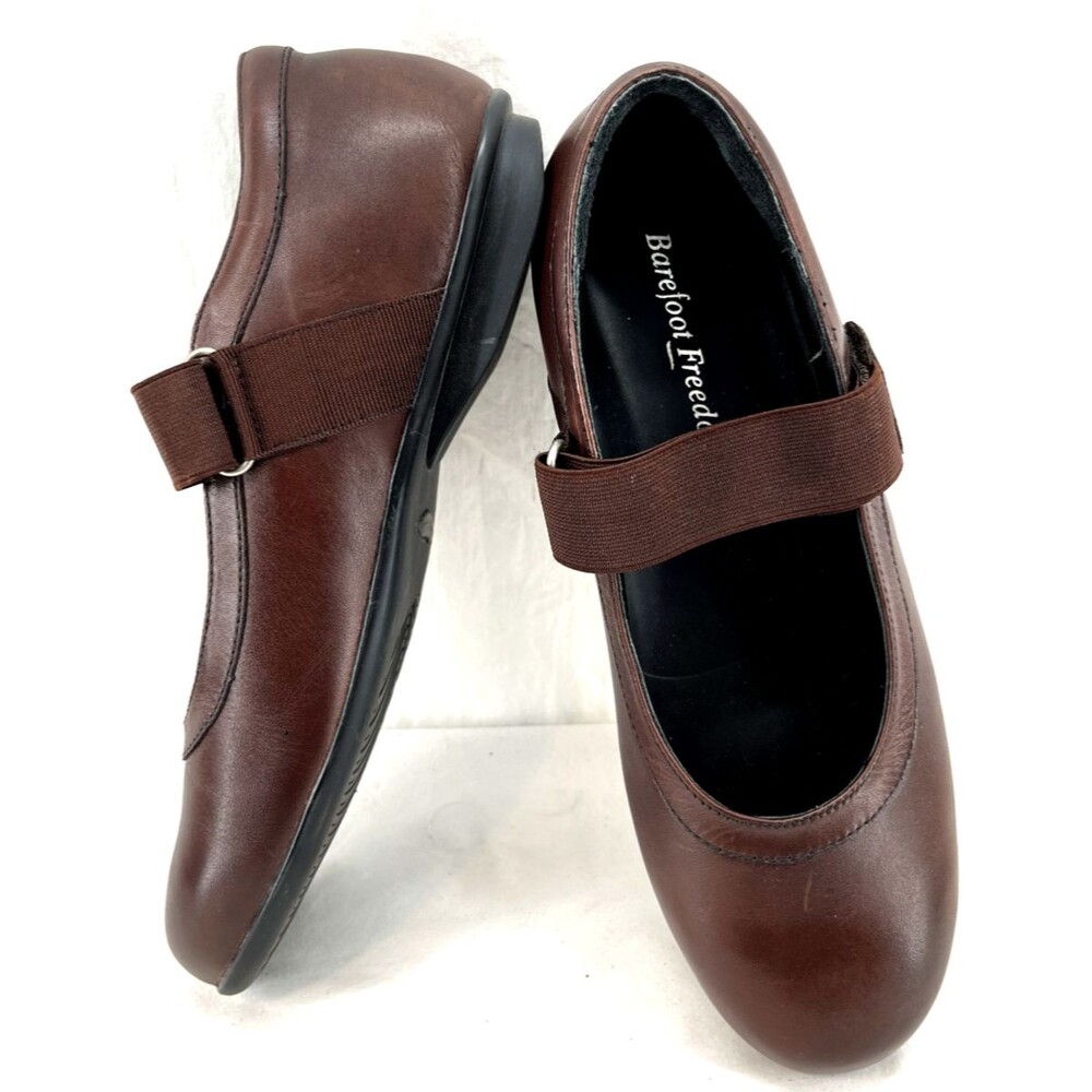 Barefoot Freedom Women’s Brown Leather Mary Jane Comfort Shoes size 11 Wide